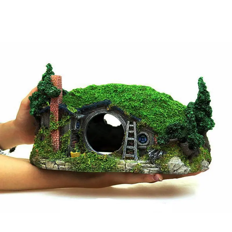 Casa grande, decoraciones para acuario, cueva de peces, artesanía de resina, castillo, adorno de paisaje para acuario, accesorios para pecera - imagen 2