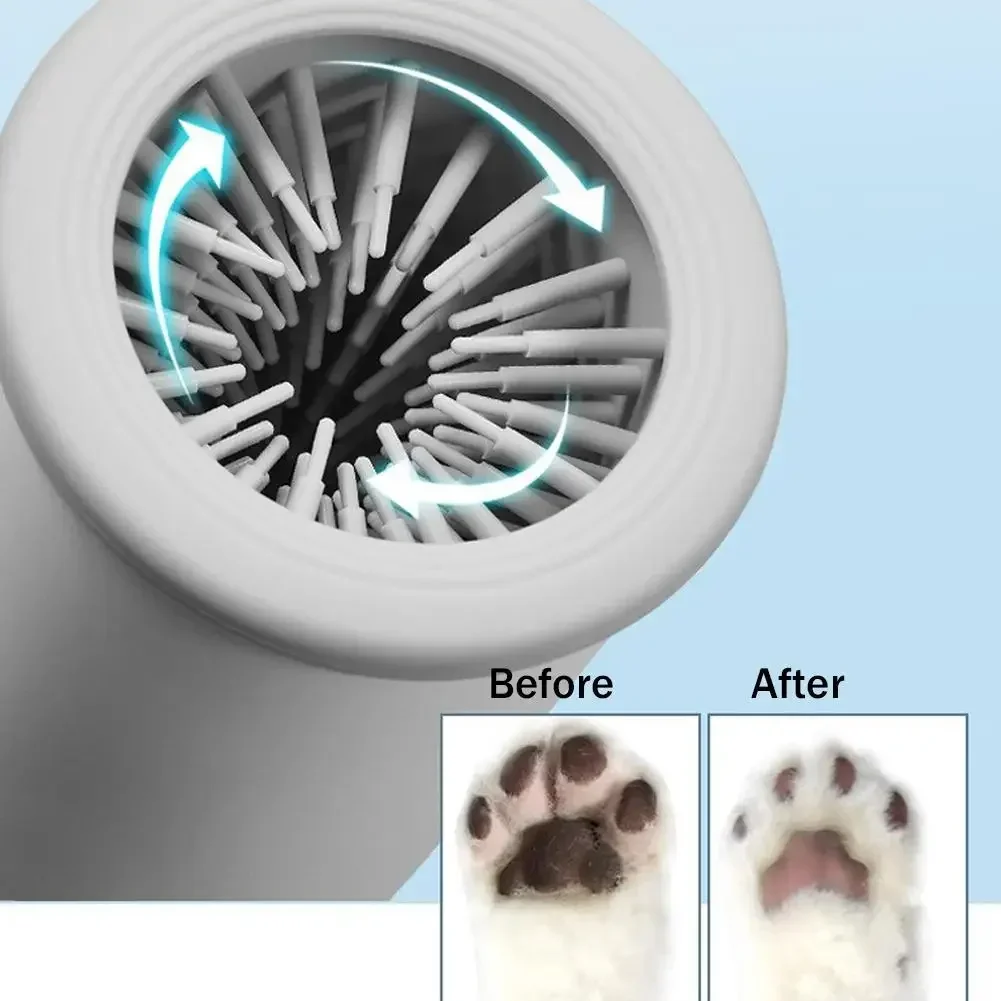 Lavapatas eléctrico recargable para perros con cepillo automático - imagen 2