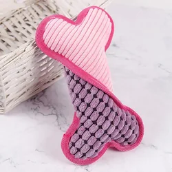 Juguete chirriante para perros de peluche hueso, talla única