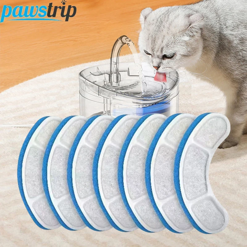 Filtros de fuente de agua para gatos, dispensador de agua para gatos, filtros de repuesto de carbón activado, accesorios para gatos, 6 uds.