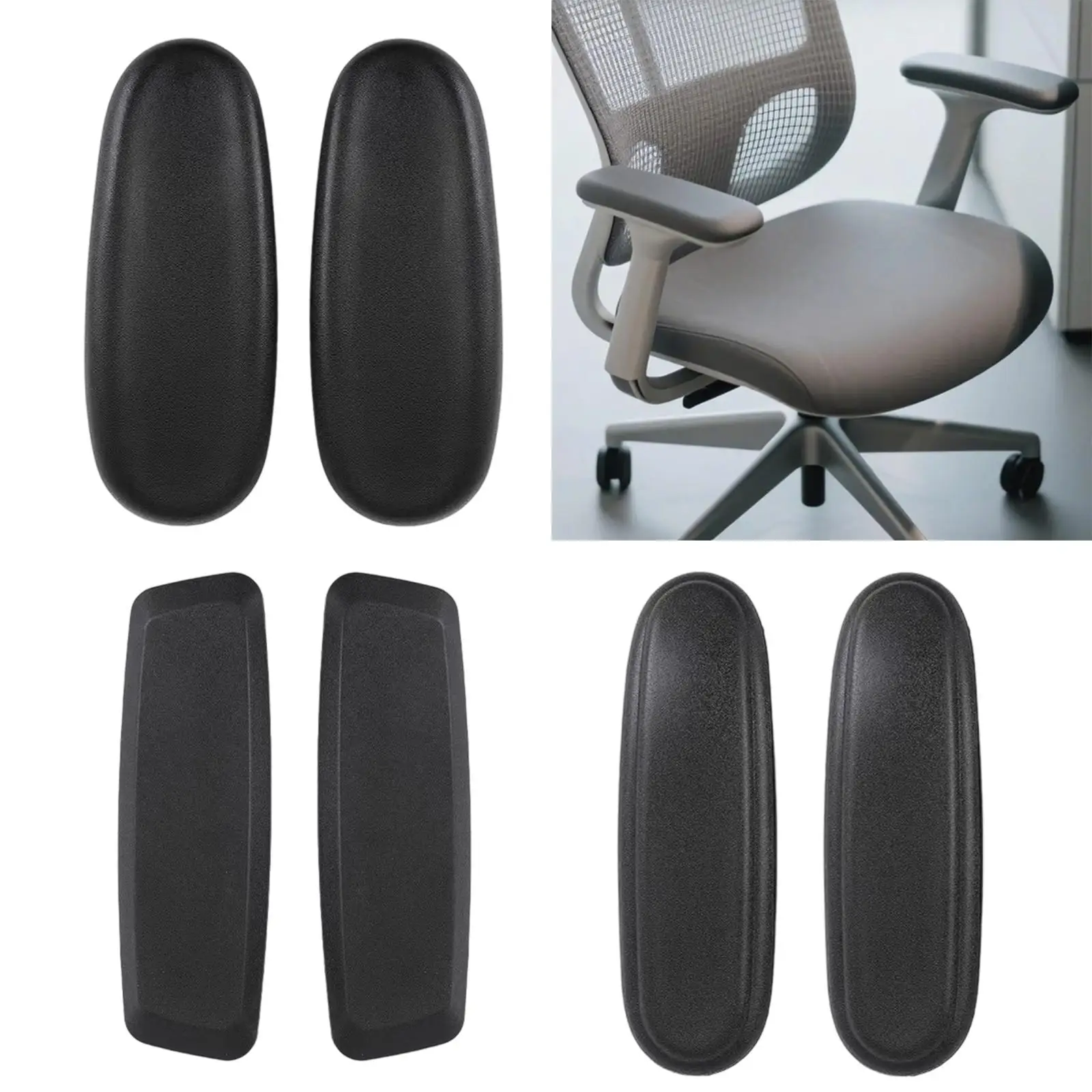 2x Office Chair Armrest Arm Pads Caps Desk Chair Arms Easy Installation with Mounting Holes Waterproof Replace Parts 2x Office Chair Armrest Arm Pads Caps Desk Chair Arms Easy Installation with Mounting Holes Waterproof Replace Parts