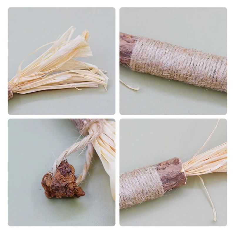 Palo para masticar para gatos, juguete de limpieza de dientes de madera con campana para moler y morder, varita de entrenamiento interactiva, juguete para mascotas para la salud dental - imagen 3