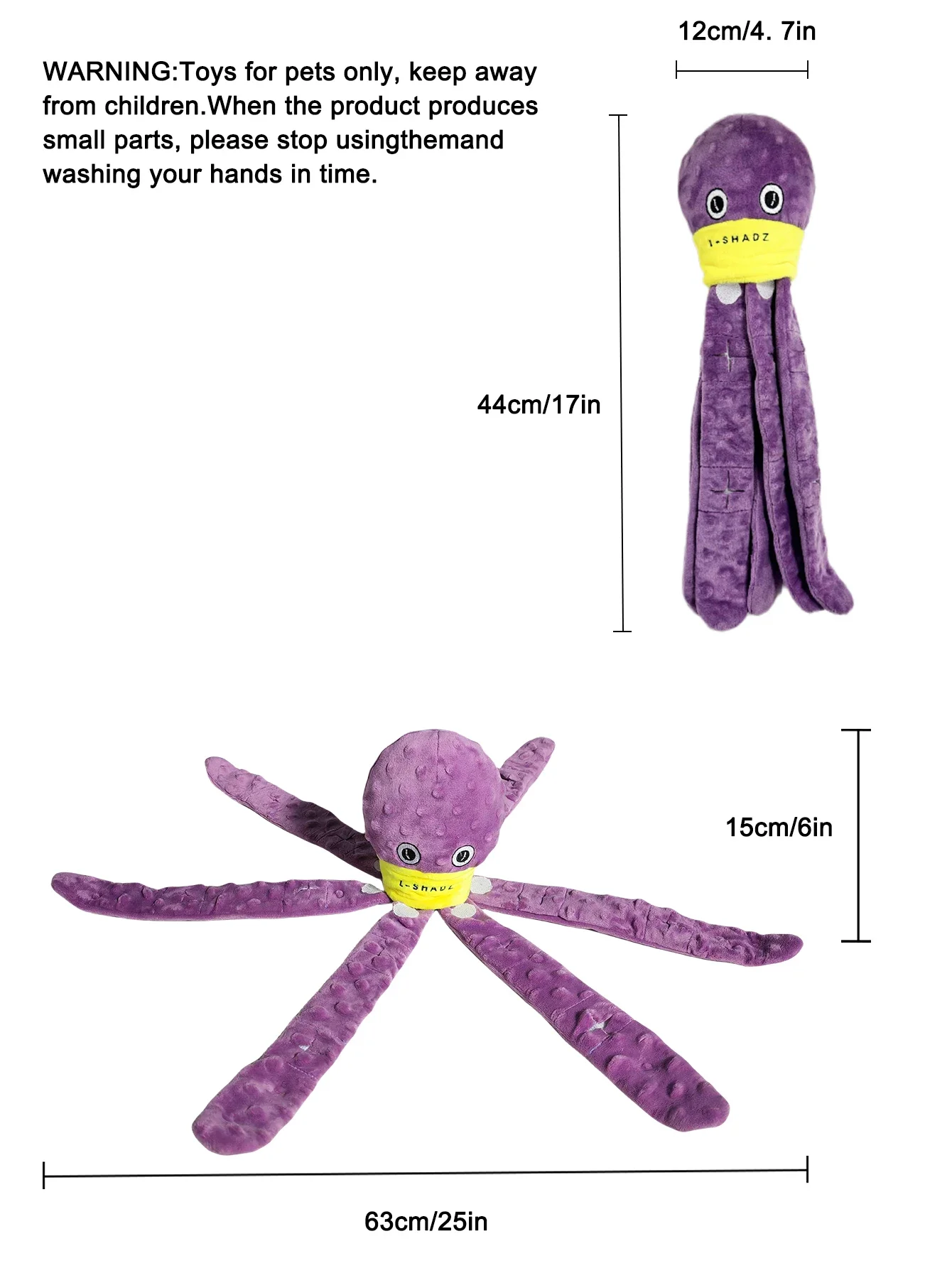 Juguete de peluche para perro, rompecabezas de pulpo, juguete interactivo para masticar, juego de alimentación lenta para cachorros - imagen 3