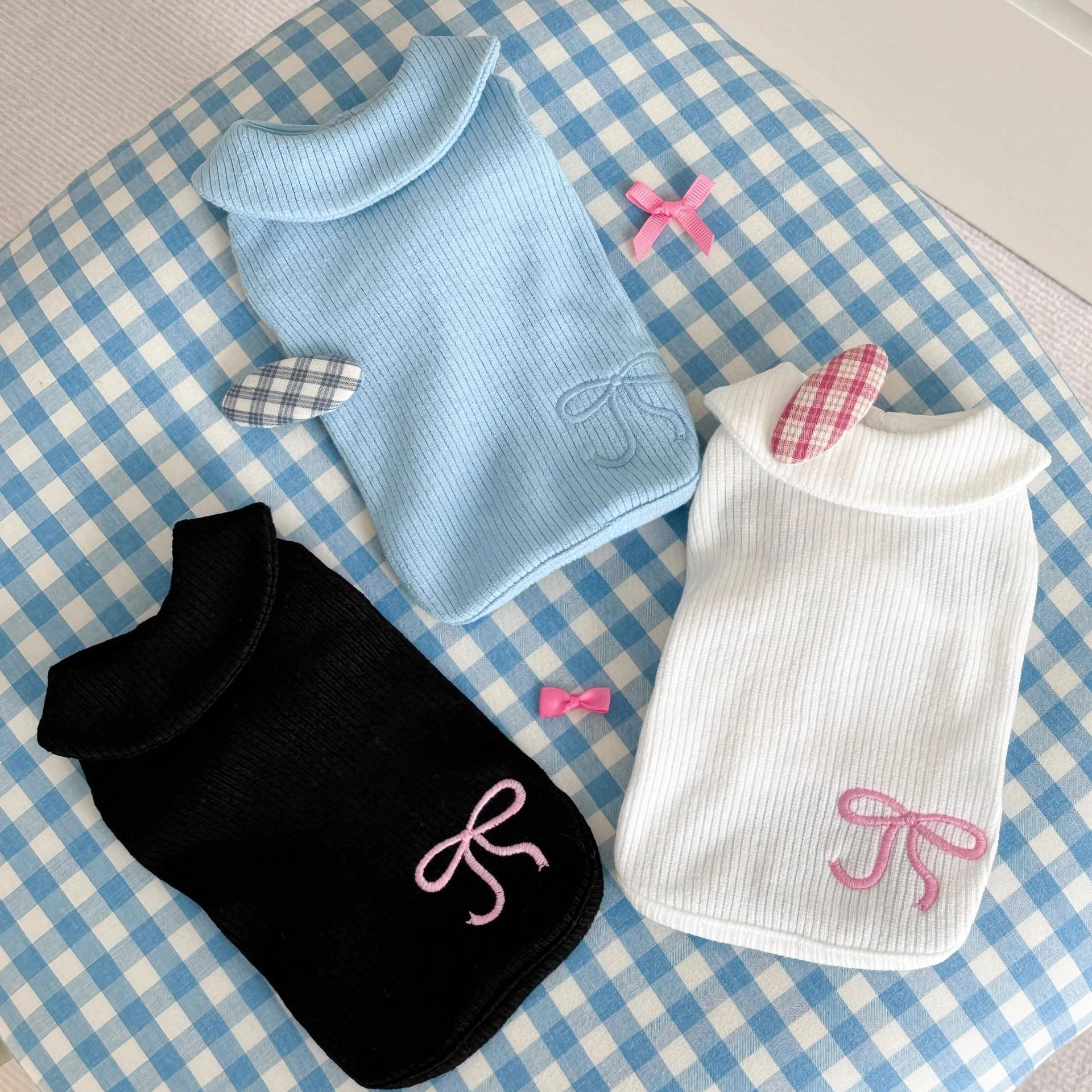 Chaleco con lazo bordado para mascotas, ropa de invierno para gatos, chaleco para perros pequeños, ropa para cachorros, ropa para perros pequeños