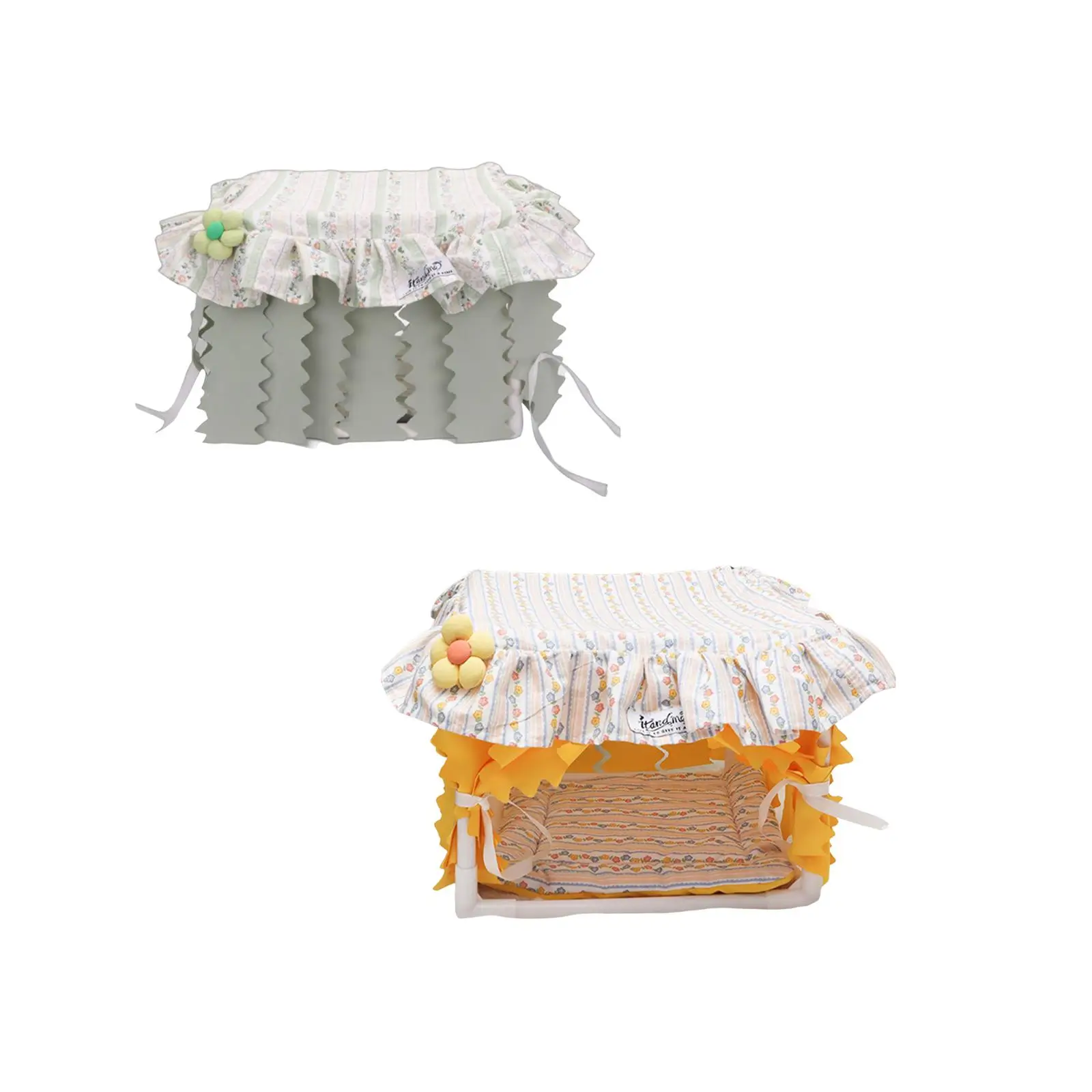 Guinea Pig Hideout Cozy with Curtains Cage Accessories Hamster House Guinea Pig Bed for Chinchilla Rat Bunny Hedgehog Hamster