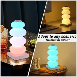 Lámpara LED RGB táctil recargable – Luz nocturna para gatos y perros