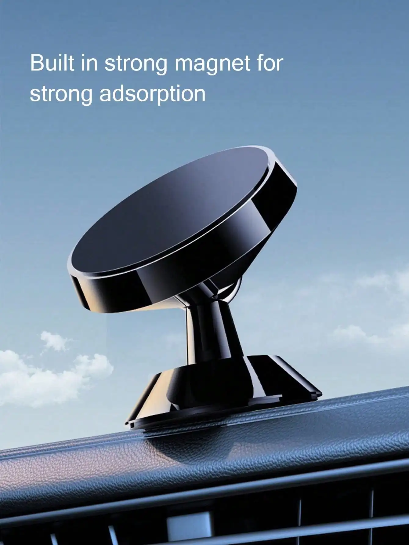 360 °   Soporte magnético giratorio para teléfono de coche, soporte Universal para parabrisas de salpicadero para navegación GPS, 1 Uds. - imagen 2