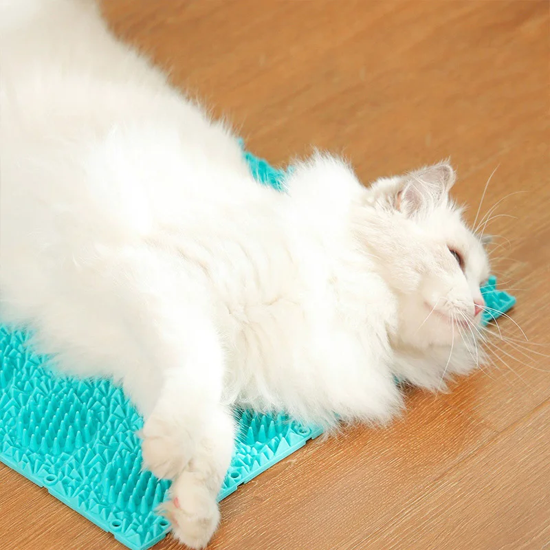 Rascador gatos con alfombra y cepillo de masaje – Desgaste garras - imagen 4
