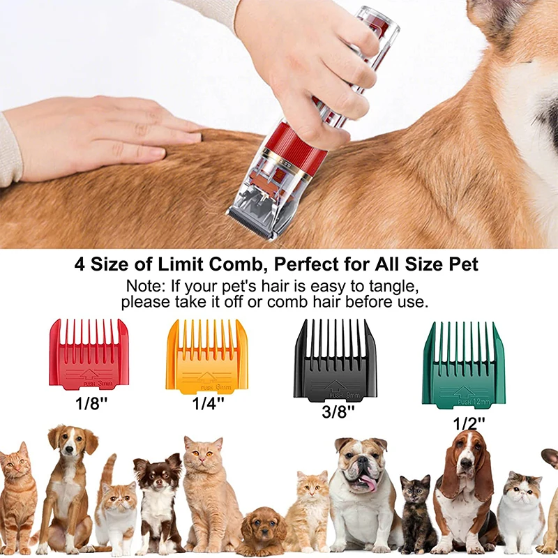 Cortadora de pelo eléctrica para perros y gatos, afeitadora de belleza, juego completo de aseo multifuncional, resistente al agua, bajo ruido - imagen 2