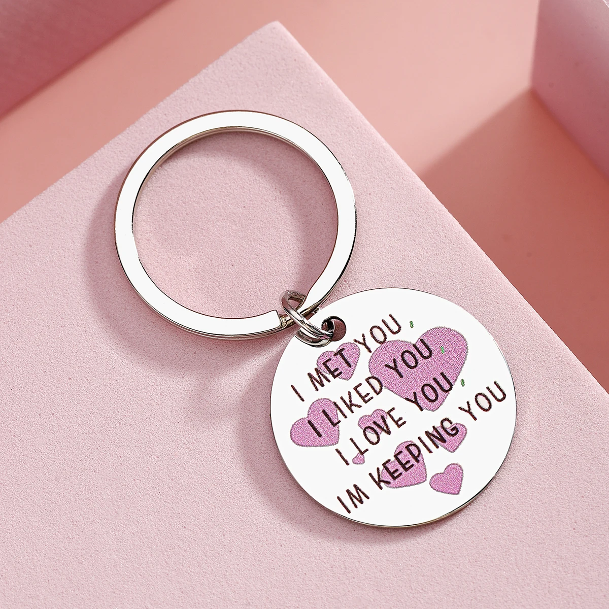 "Té incontrato, te quiero, te amo, me te manteno" Llavero de acero inoxidable, un regalo para novia y esposa - imagen 4