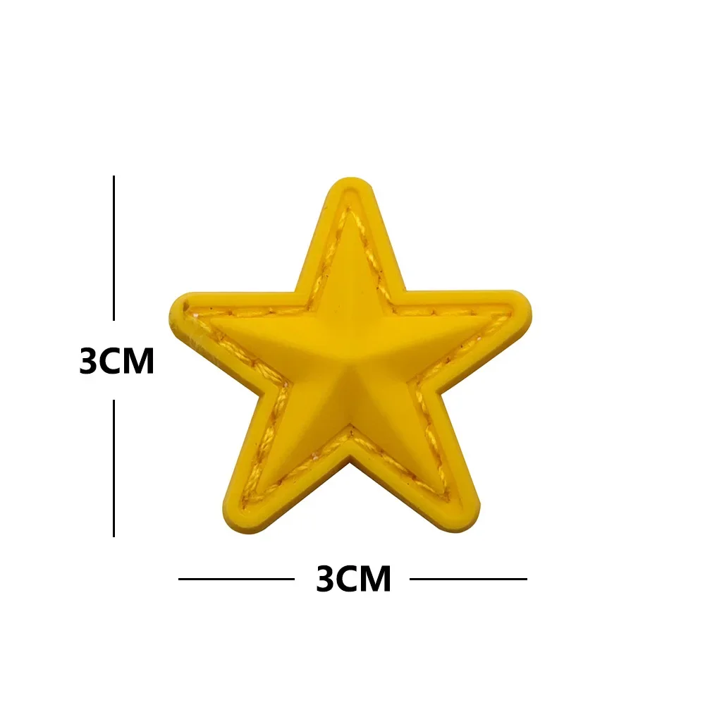 Parche de PVC con estrellas 3D, insignia para brazalete, pegatina, apliques, adorno, parches de goma decorativos de moda para Festival - imagen 5