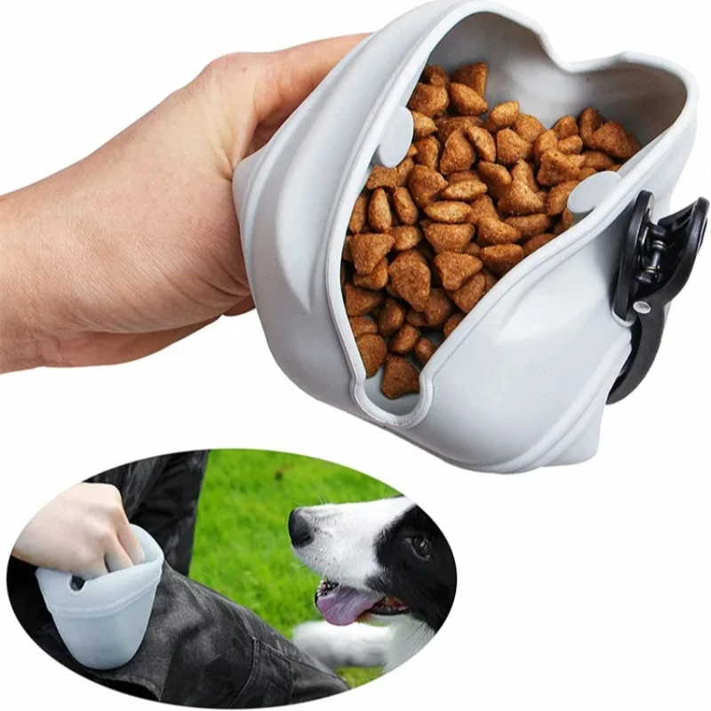 Bolsa portátil para entrenamiento de perros, riñonera con clip magnético y bolsillo de silicona para alimentos para recompensas de obediencia y agilidad - imagen 5