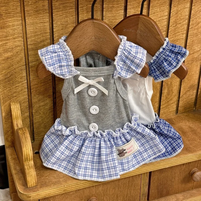 Vestido de verano con encaje a cuadros para gatos y perros - imagen 5