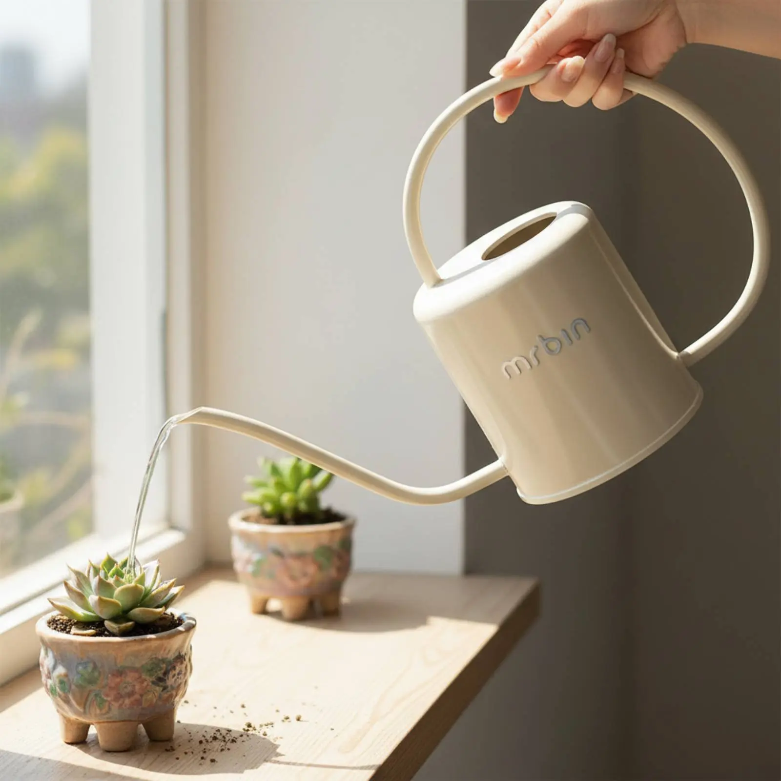 Regadera para plantas con mango ergonómico y boquilla precisa