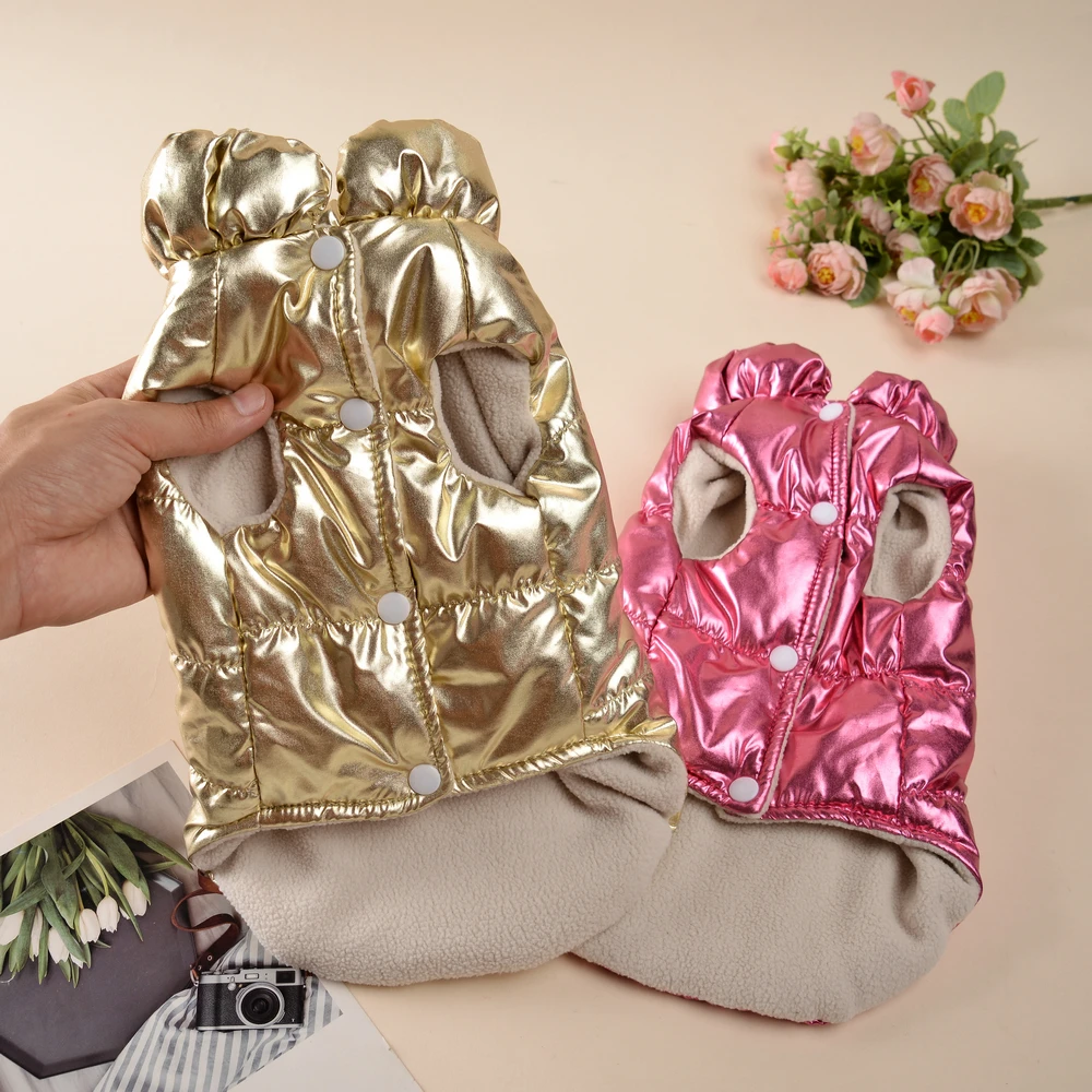 Chaqueta impermeable para cachorros, abrigo con anillo en D, ropa cálida de lana para perros pequeños y medianos, trajes de Bulldog Francés Yorkie para invierno - imagen 2