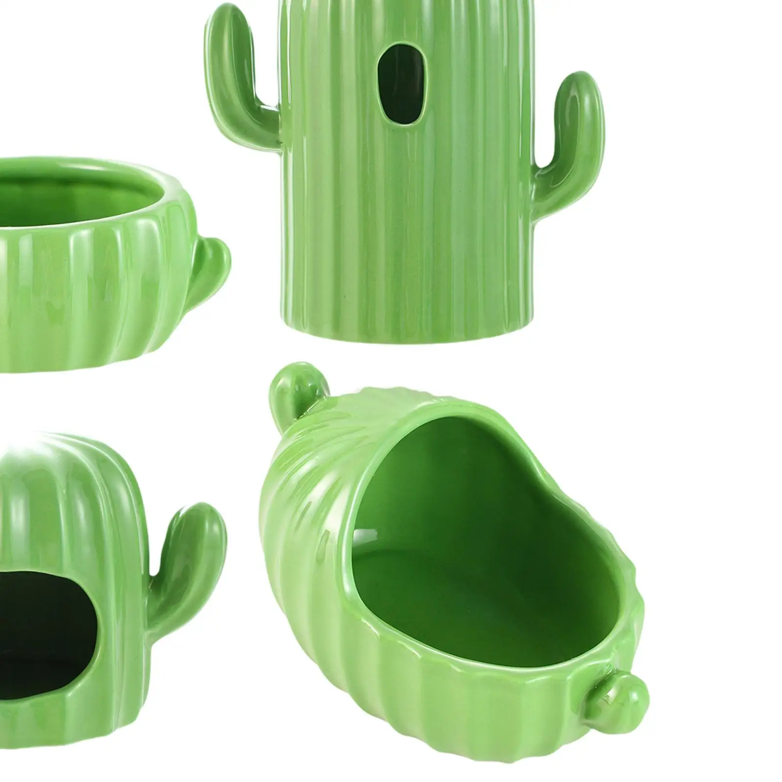 4Pcs Ceramic Hamster Hideout Small Animal Huts for Chipmunk Squirrels Ferret