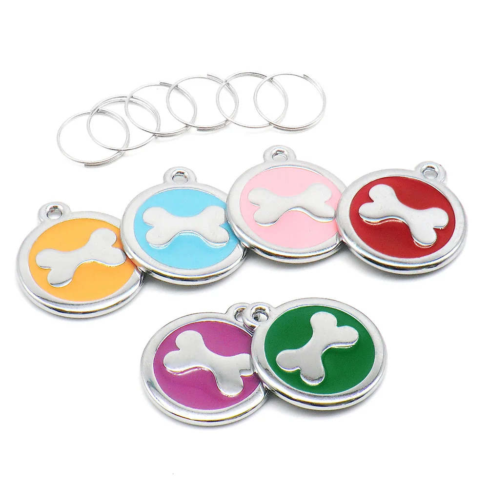 Etiqueta personalizada para perro, accesorio para Collar de perro, antipérdida, placa de identificación para cachorro, grabado láser de diamante, 100 piezas, venta al por mayor - imagen 5