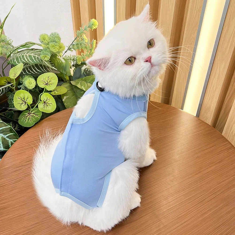 Ropa antihijo para gatos, pijamas para el hogar para niñas, ropa para gatitos, suministros para mascotas, mono femenino para gatos, traje Neutral - imagen 3
