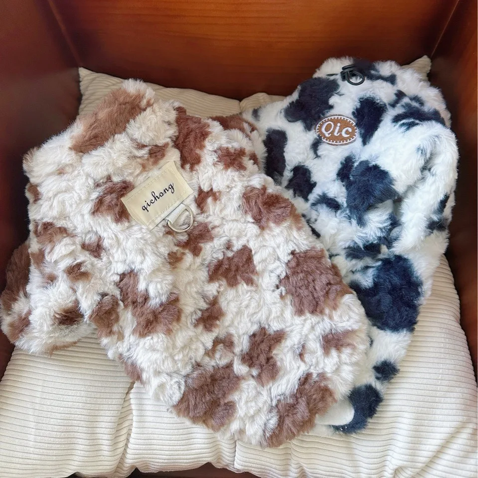 Abrigo de lana de cordero para perros, Otoño/Invierno, oso de peluche, Snowy Plus, Sudadera con capucha cálida de lana, abrigo de felpa, ropa para perros pequeños - imagen 4