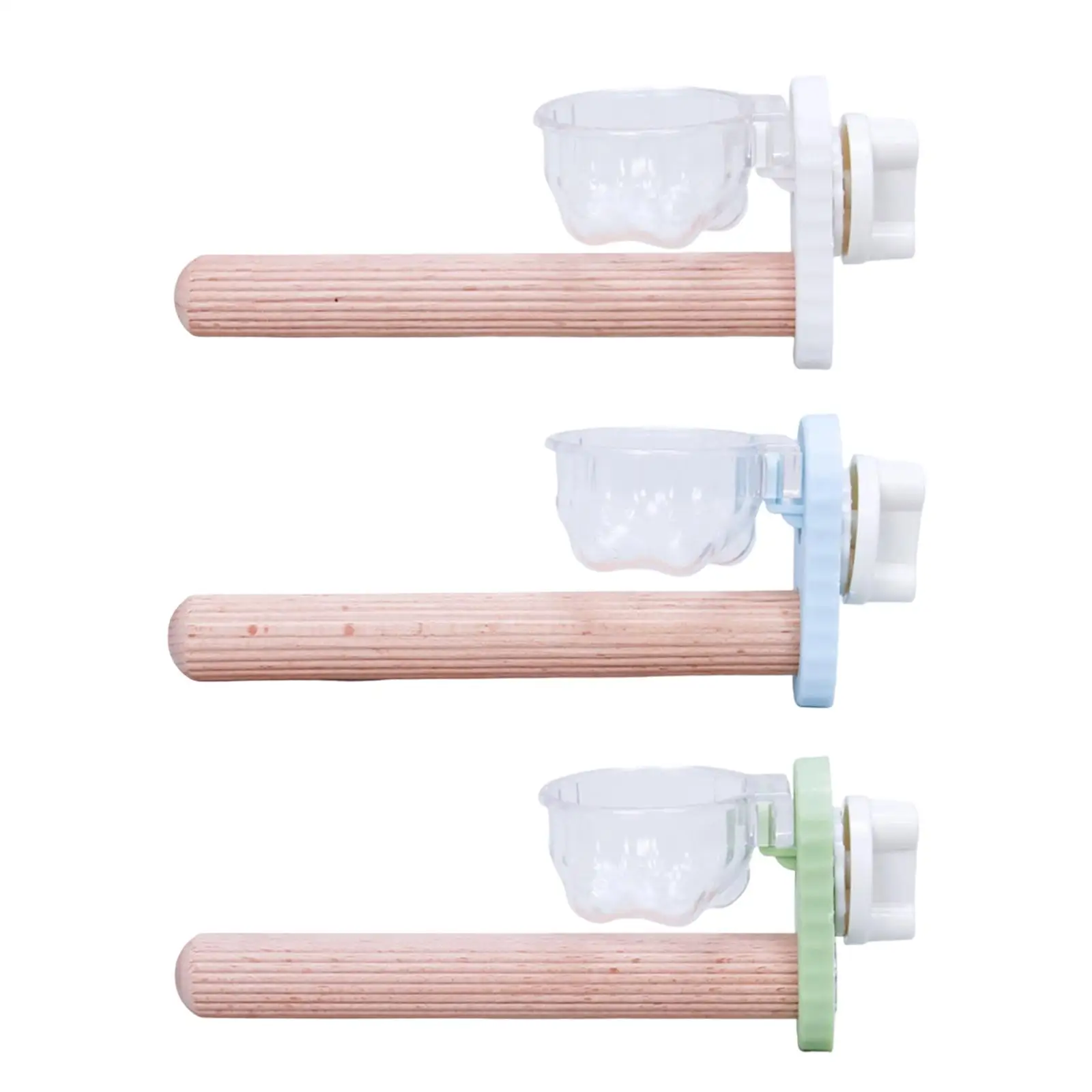 Soporte de percha para pájaros de madera dura, jaula antideslizante, accesorio, taza de alimentación para loros, periquito, Conure, cacatúa