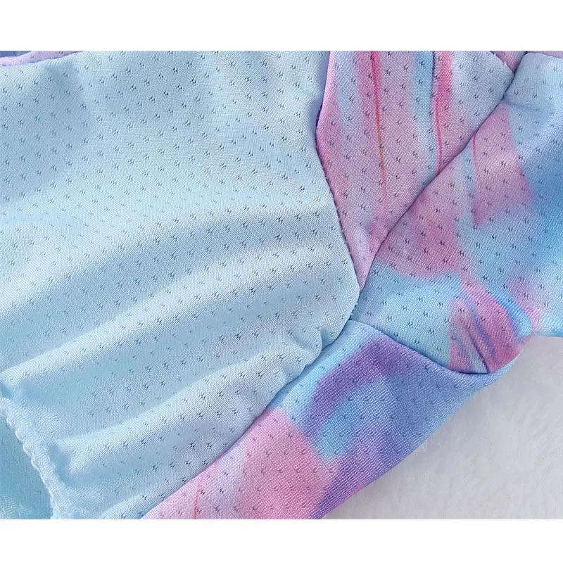 Ropa de malla para perros, mono azul y rosa para perros y gatos, pijamas para perros pequeños, perro salchicha, Chihuahua, ropa de verano para cachorros, mono para mascotas - imagen 5