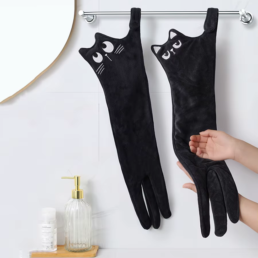 Toalla de mano gato diseño microfibra absorbente secado rápido - imagen 5