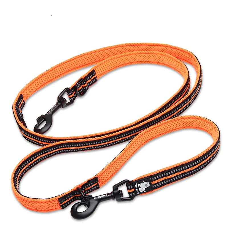 Winhyepet Correa multifunción para perros reflectante 7 en 1, duradera, antideslizante, ajustable, manos libres, trotar, correa de entrenamiento para mascotas, 2 perros