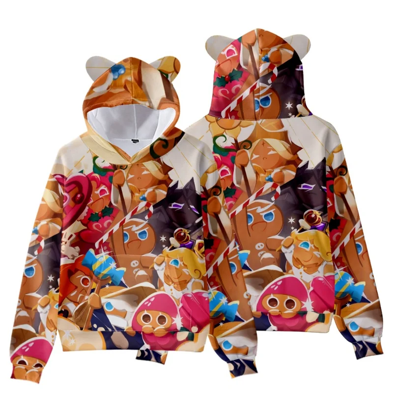 Cookie Run: Kingdom Shadow Milk Cookie-sudaderas con capucha para niños, camisetas de manga larga de anime para otoño, estampado de juego 3D, ropa informal para exteriores, regalo - imagen 3