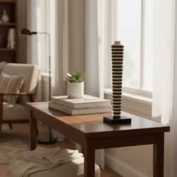 Jarrón alto de madera hecho a mano - Decoración para gatos y perros