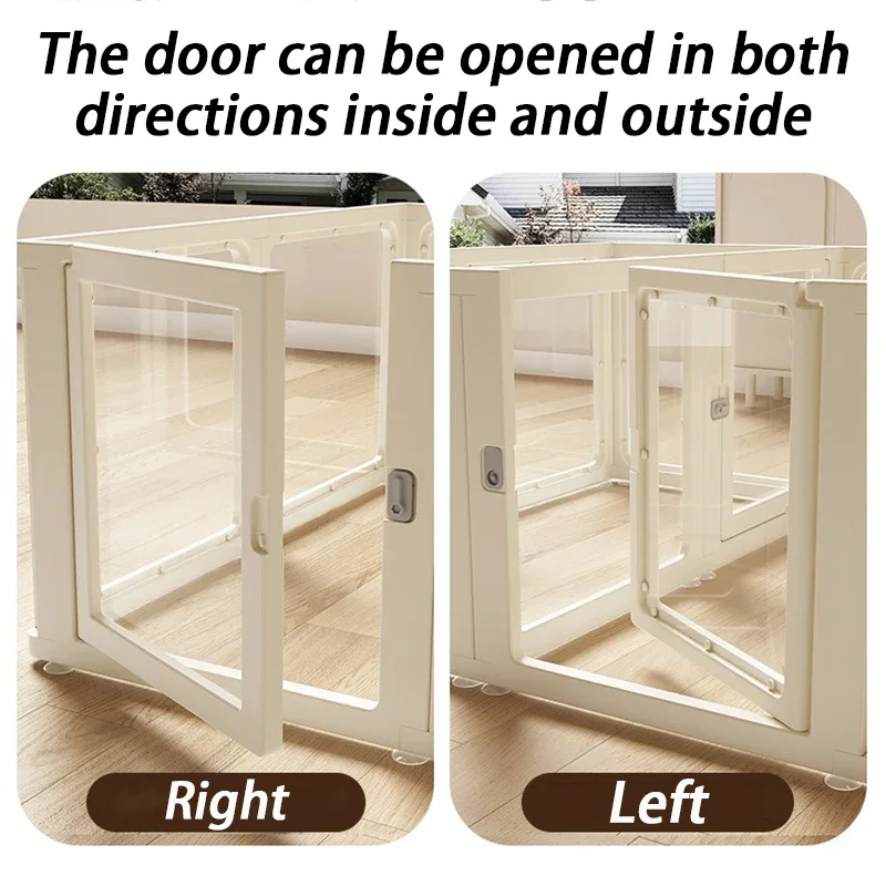 Sistema de jaula para valla para perros pequeños, bricolaje, interior, con puerta, valla para perros, casa acrílica totalmente transparente para cachorros, patio para gatitos libremente combinado - imagen 3