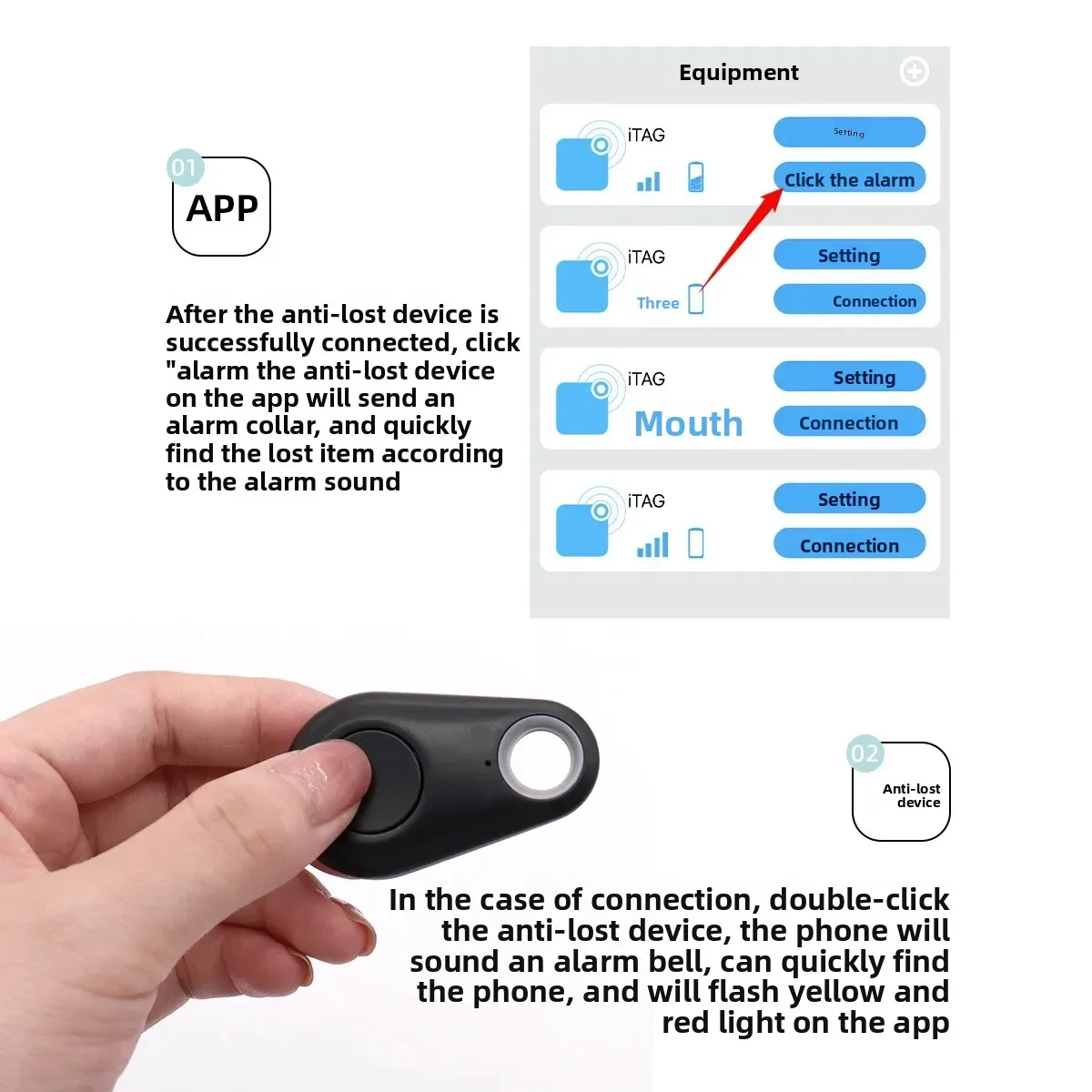 Localizador inteligente para mascotas, monitoreo de perros, localizador antipérdida para mascotas, dispositivo antipérdida Bluetooth pequeño Android