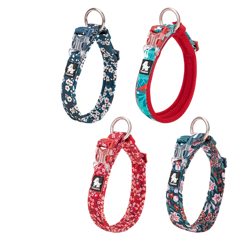 Winhyepet-Collar Floral para perro, accesorio para viajar, caminar al aire libre, cómodo, acolchado con hebilla, para todas las razas, Husky, Chihuahua, Pitbull - imagen 5