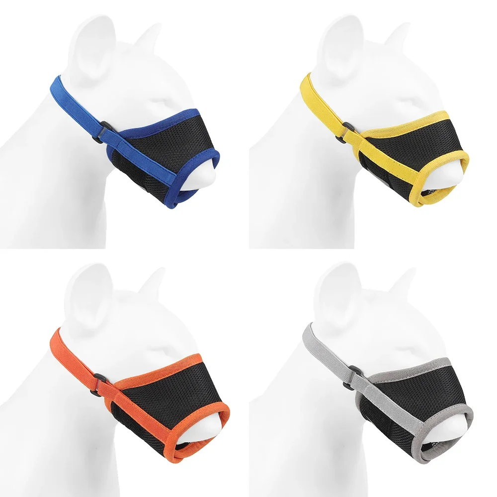 Bozal ajustable de malla suave para perros pequeños, medianos y grandes, accesorios para mascotas, transpirable, antiladridos, mascarilla bucal para cachorros, bozales - imagen 2