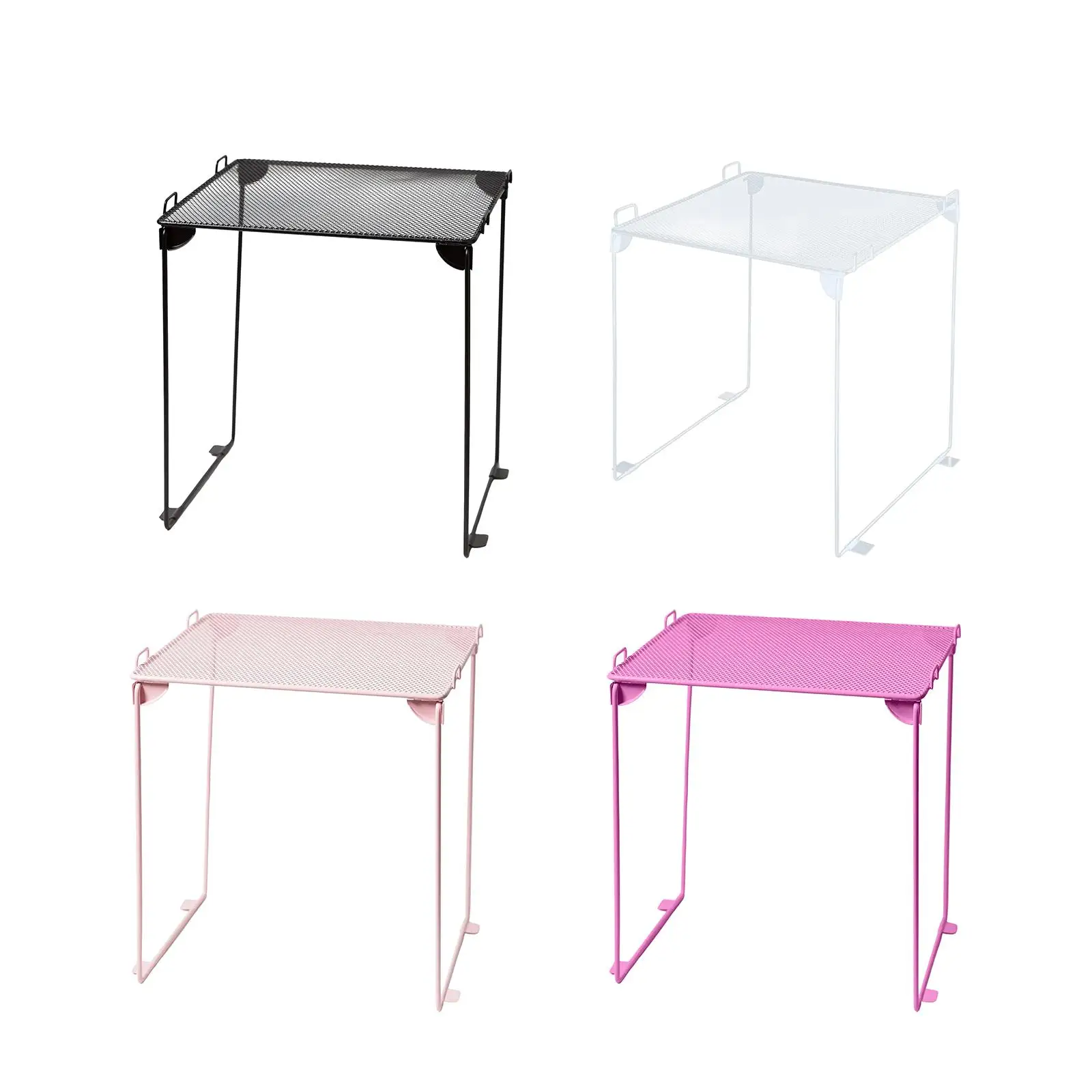 Estante organizador de malla plegable para gimnasio y trabajo, ahorro de espacio, apilable, resistente, versátil, soporte de organización debajo del gabinete - imagen 2