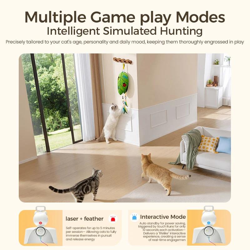 Juguete automático láser y pluma para gatos y perros pequeños - imagen 4