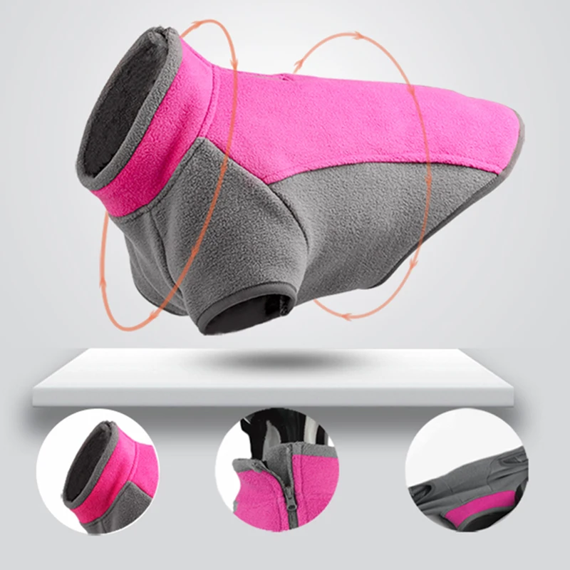 Vestiti per cani da compagnia in pile super elasticizzato per cani di piccola taglia media Felpa per cani da cucciolo invernale Cappotto per bulldog francese Abiti per carlino Chihuahua - imagen 2