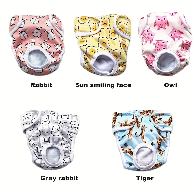 Pañales para perros masculinos lavables lindos para perros femeninos, pañales para perros masculinos reutilizables de alta absorción a prueba de fugas, pantalones fisiológicos para perros en 6 colores - imagen 4