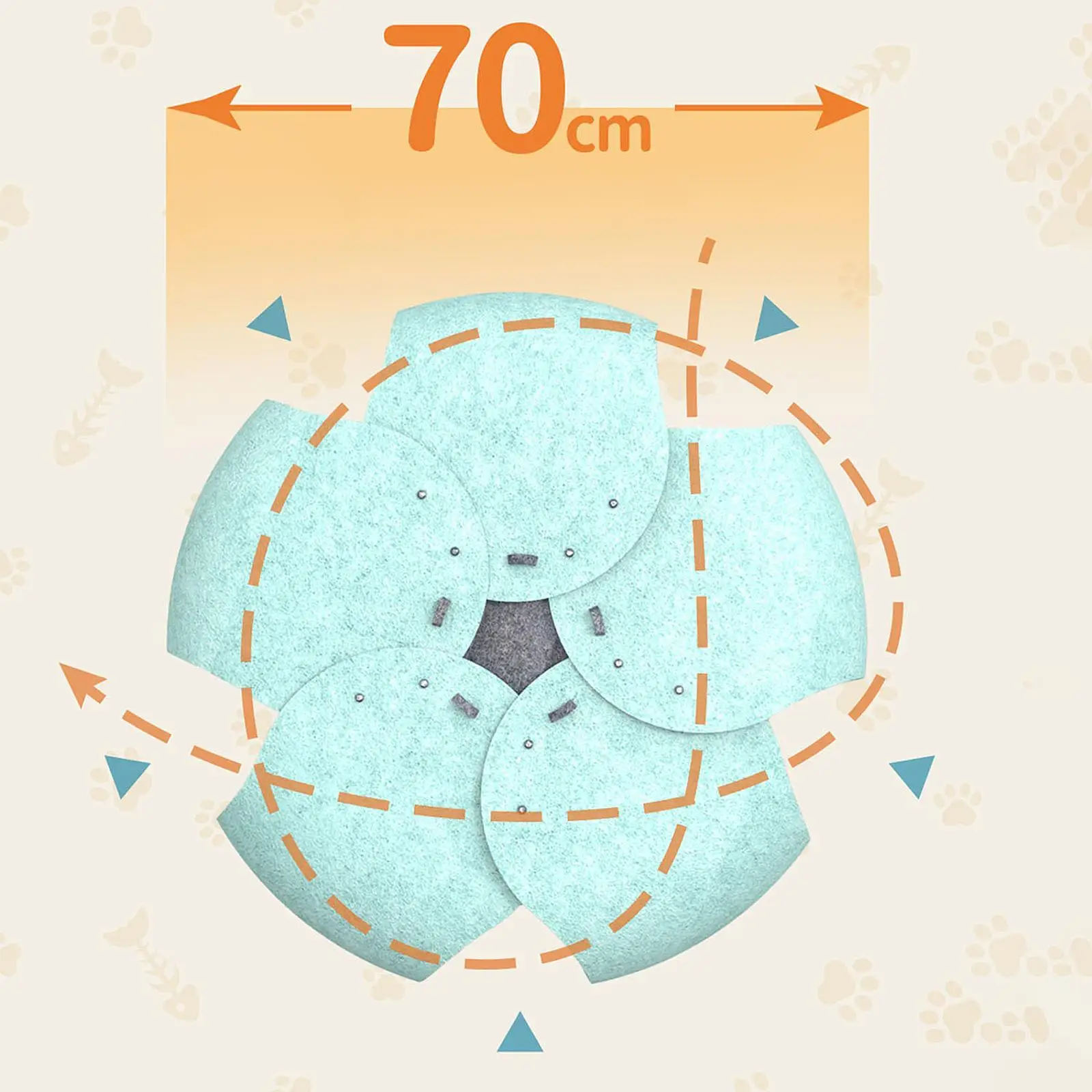 Semi Enclosed Cat Tunnel Donut Tunnel Multifunctional Easy Assembly Interactive Toy Cat Tent for Kitten Cats Puppy Playing