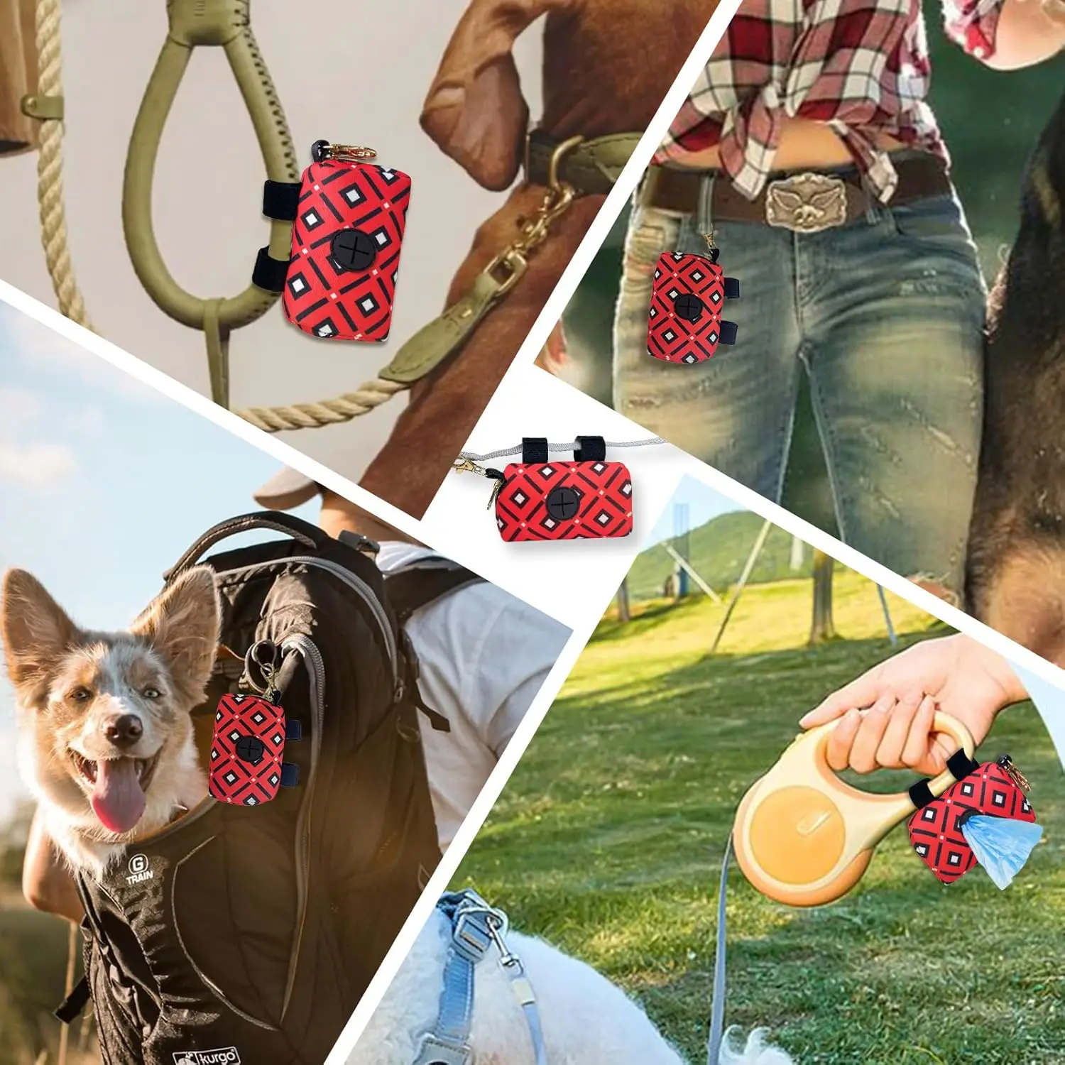 Portabolsas para perro de lona con dispensador integrado de bolsas - imagen 4