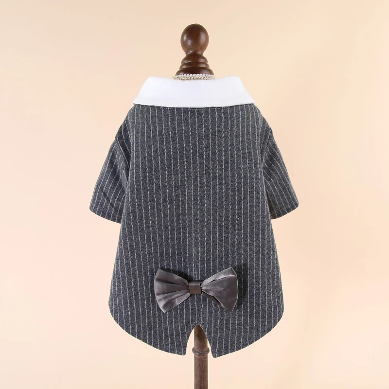 Ropa para perros de caballero, traje de boda, camisa Formal para perros pequeños, pajarita, esmoquin, traje para mascotas, disfraz de Halloween y Navidad para gatos - imagen 4