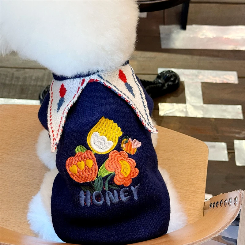 Ropa cálida de invierno para perros, suéter para perros, bonito abrigo para cachorros Palid, ropa para Chihuahua Bichon Yorkie, conjunto de suéteres y sombrero, disfraz para perros - imagen 5