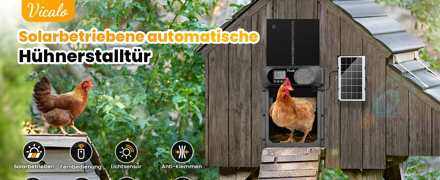 Puerta automática de acero inoxidable para gallinero