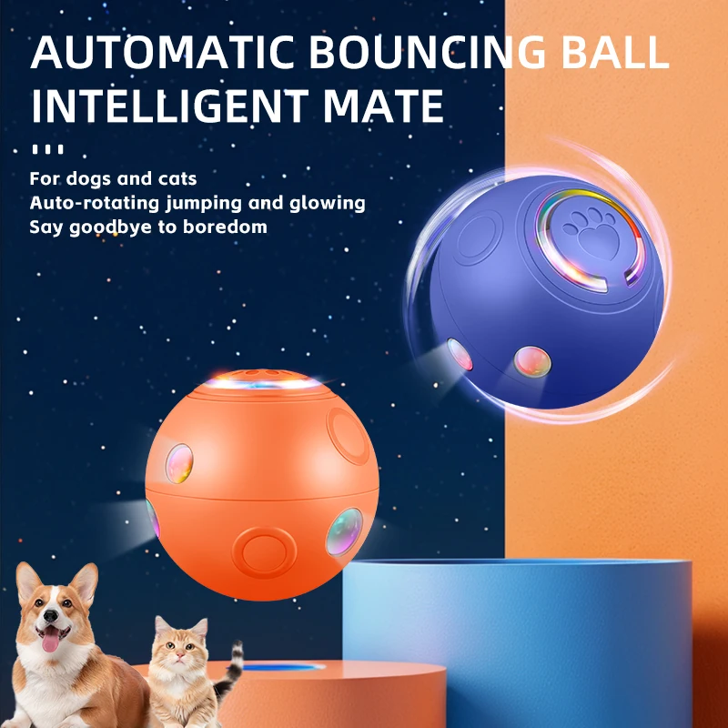 Nueva pelota de juguete móvil automática para perros, pelota de juguete interactiva para masticar con USB inteligente para saltar, juguetes para cachorros, regalo