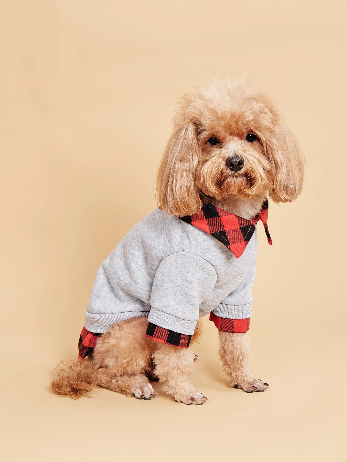 Sudadera con capucha para perros pequeños, disfraz de cachorro suave con cachorros, ropa a cuadros para mascotas, ropa para gatos