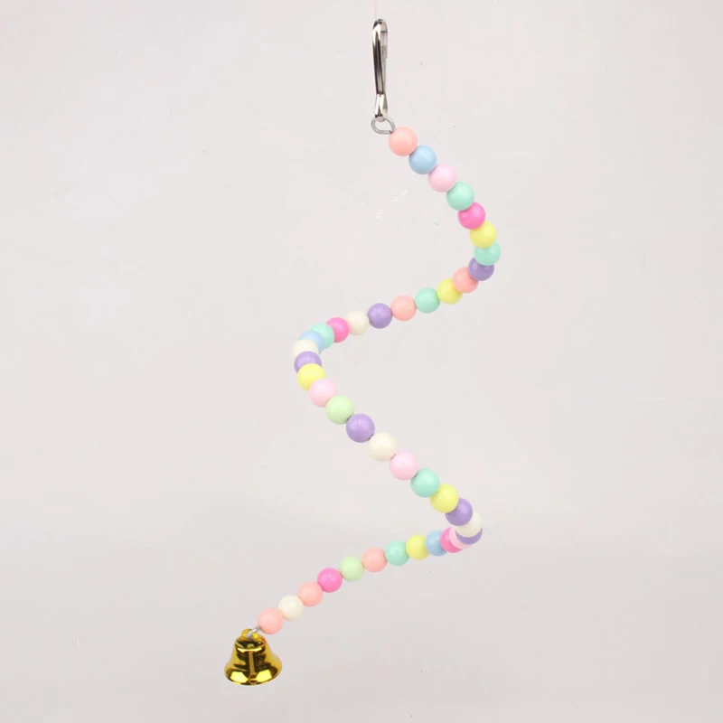 Juguete de plástico para loros, bola colgante trenzada, jaula para masticar pájaros, soporte para mascotas, accesorios de entrenamiento, suministros de columpio para morder - imagen 2