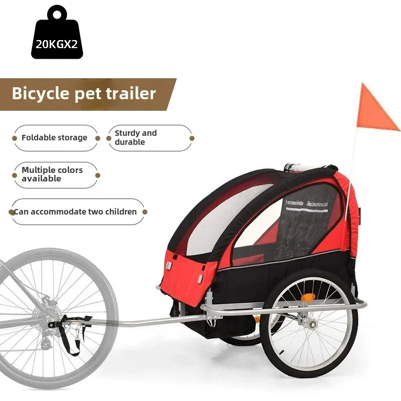 Remolque de bicicleta para mascotas, colgante trasero, conducción al aire libre, carrito para perros y gatos, almacenamiento de viaje multifuncional, cochecito para mascotas, cochecito para perros - imagen 2