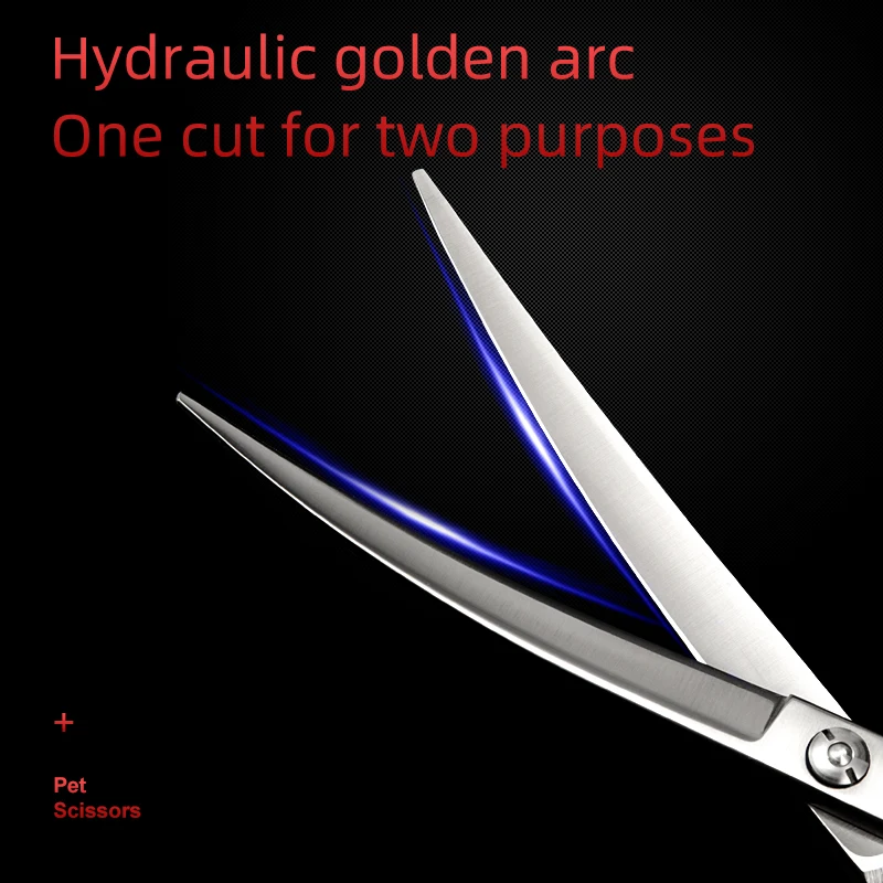 Juego de tijeras profesionales para el cuidado de mascotas, tijeras con dientes curvos rectos para perros y gatos, Kit de herramientas de belleza deformadas para huesos de pescado - imagen 3