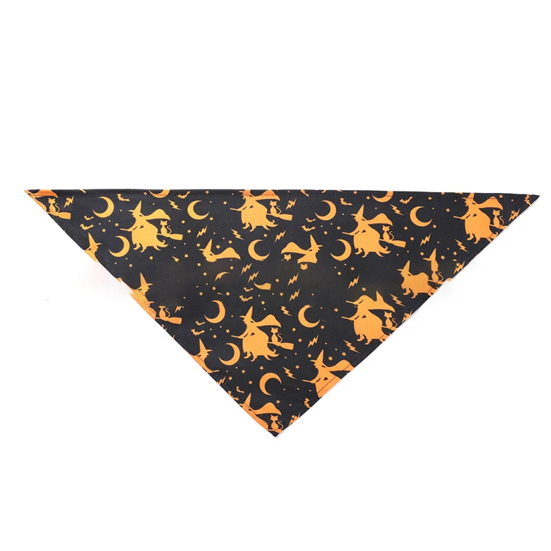Vendaje Triangular para perros y gatos, Baberos triangulares de poliéster ajustables, Collar de bufanda, accesorios para mascotas, patrón de Halloween - imagen 3