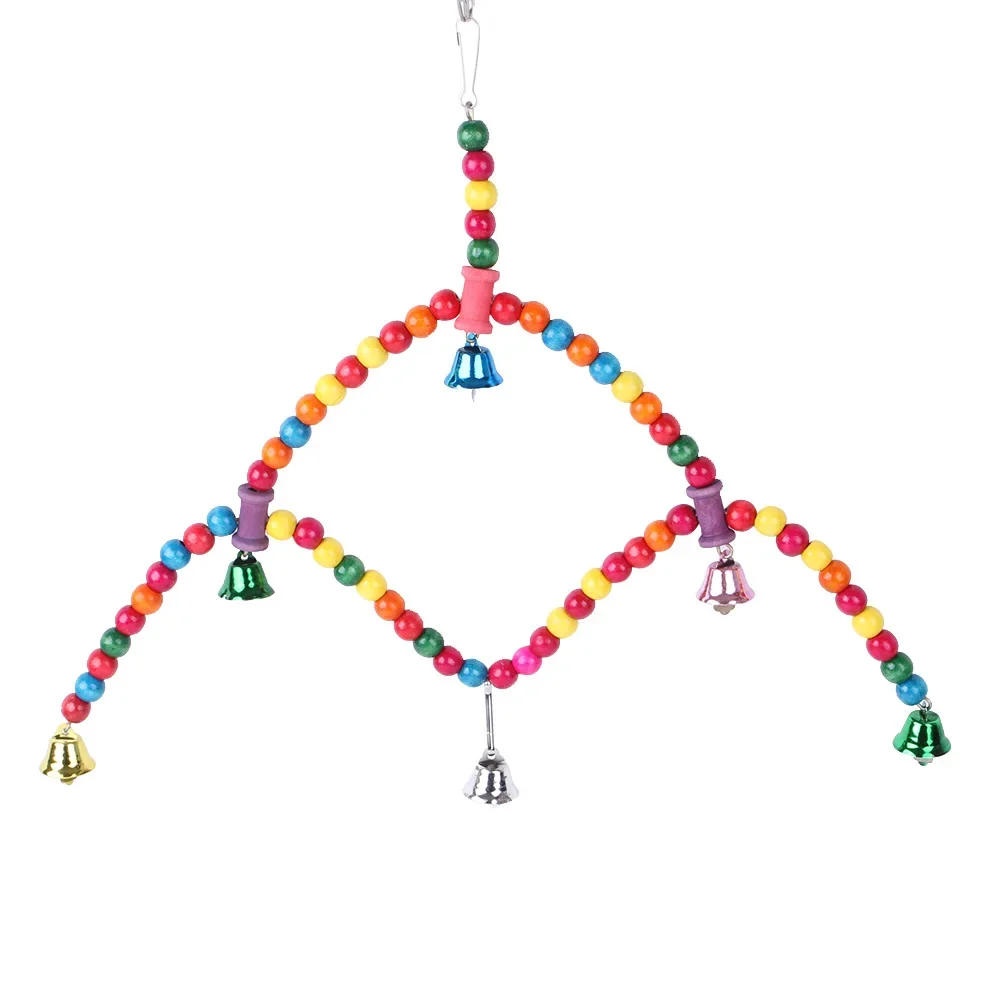 Jaula de madera para loros, columpio masticable fiable, puente de mordida, cuentas de madera, forma de juguete para loros, 5/8/10/12 paquetes - imagen 4