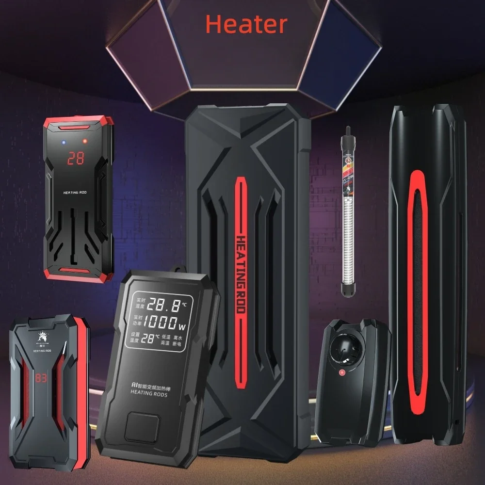 Varilla calefactora de vidrio para tortuga para pecera, calentador de aleación de titanio para acuario, conversión de frecuencia, varilla de temperatura constante